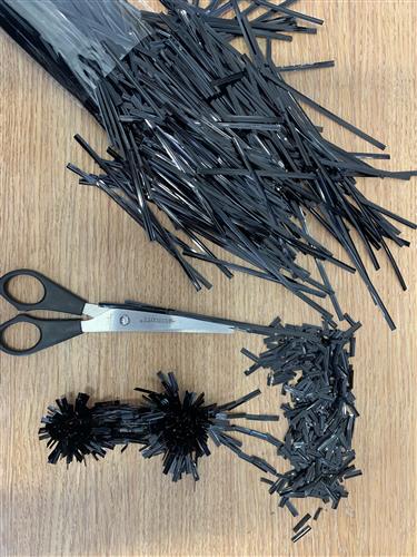 Cutting bag ties to show magnetic field