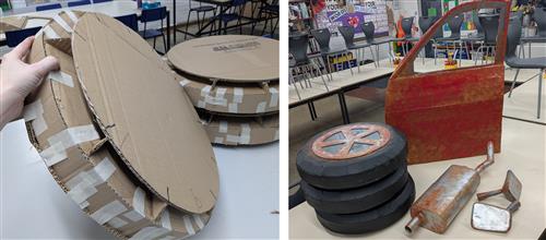 Making Props for the school production. Making it up as I go and making it work! Under pressure.